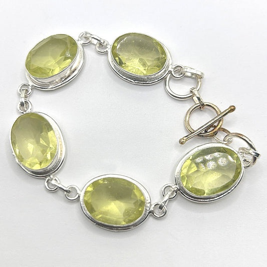 Green Oval Sectioned Bracelet