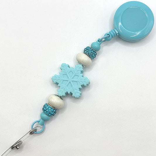 Light Blue Snowflake Badge Reel Clip