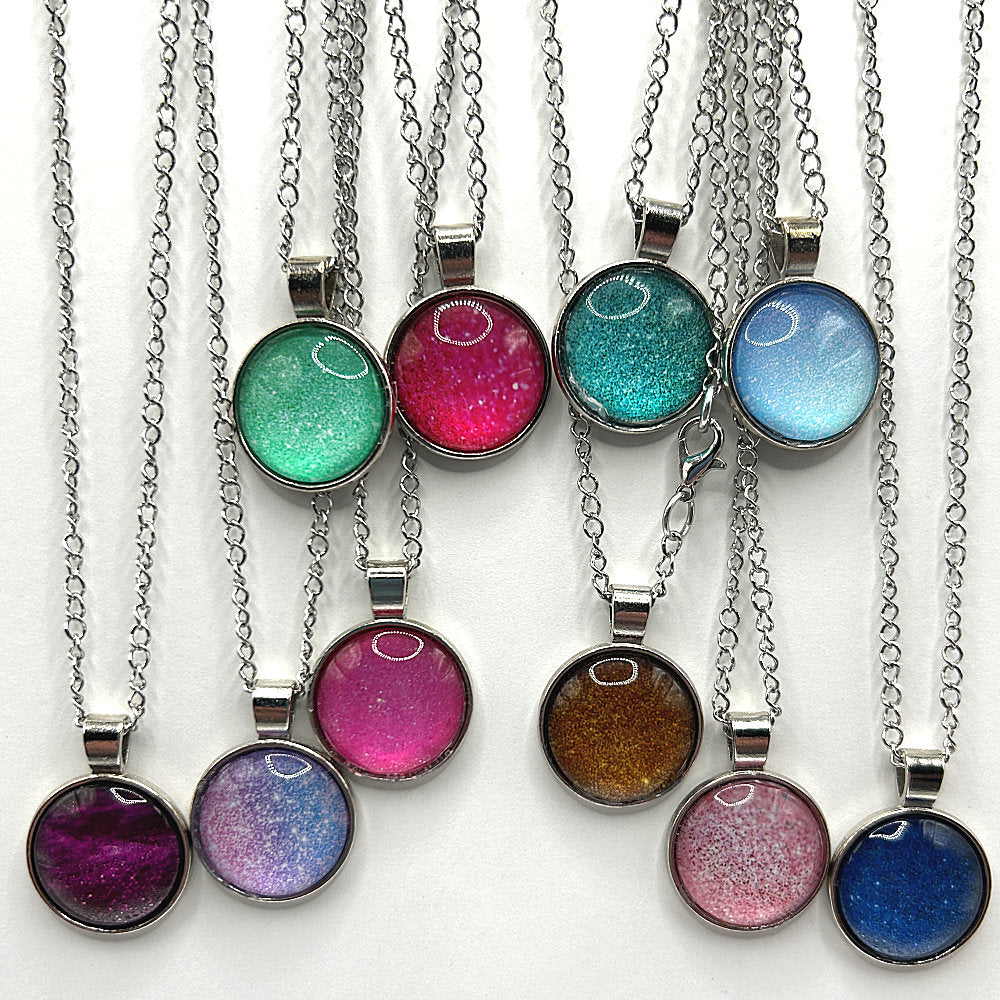 Glass Cabochon Necklace - Sand Print