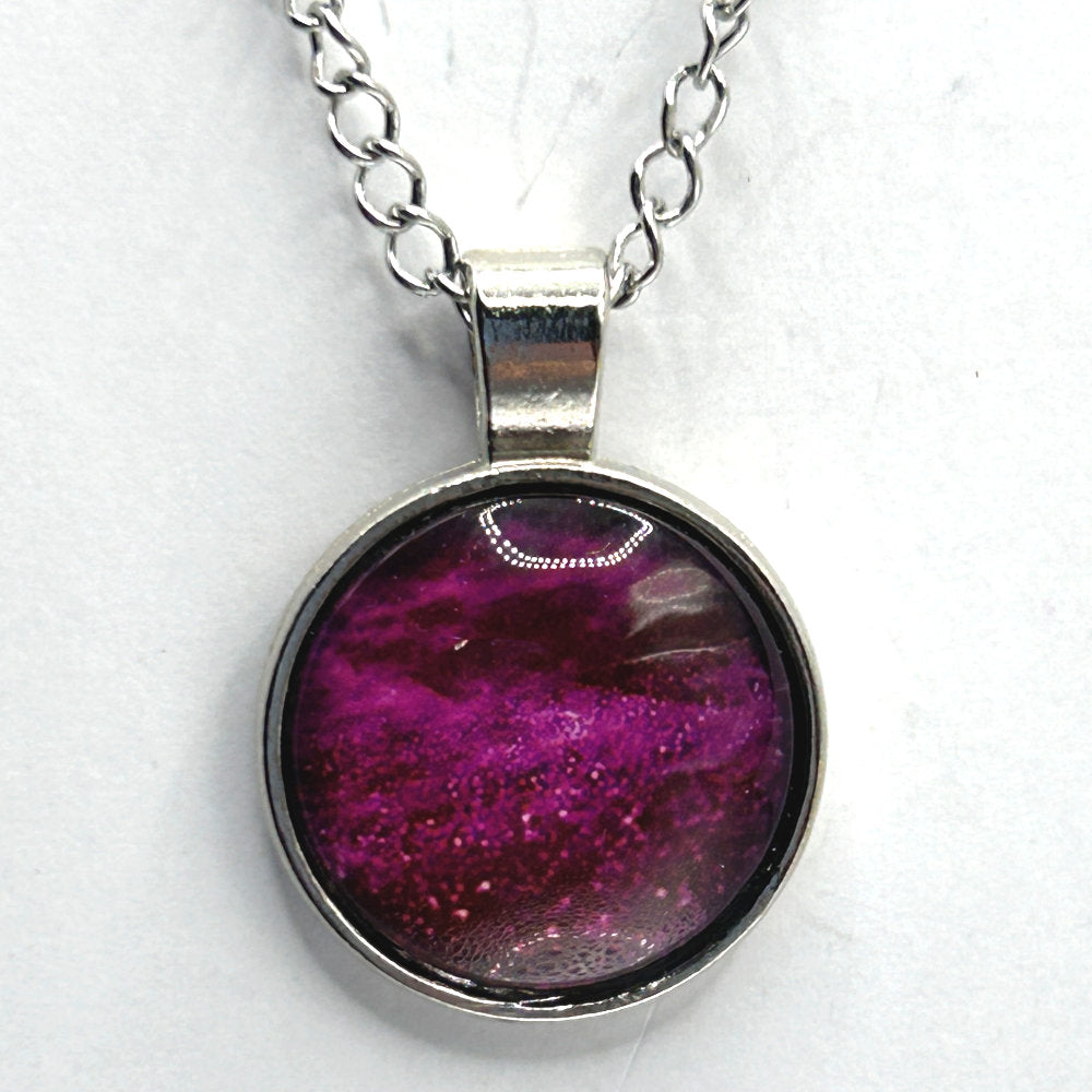 Glass Cabochon Necklace - Sand Print