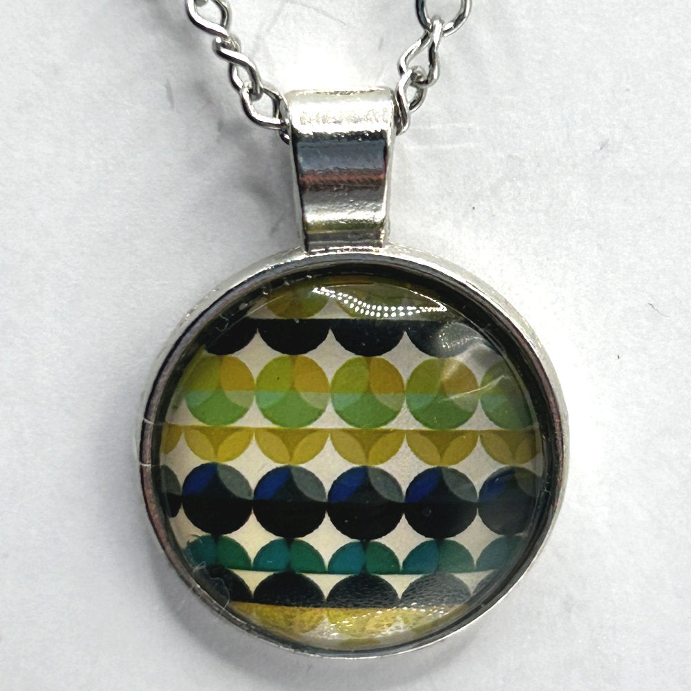 Glass Cabochon Necklace - Geometric