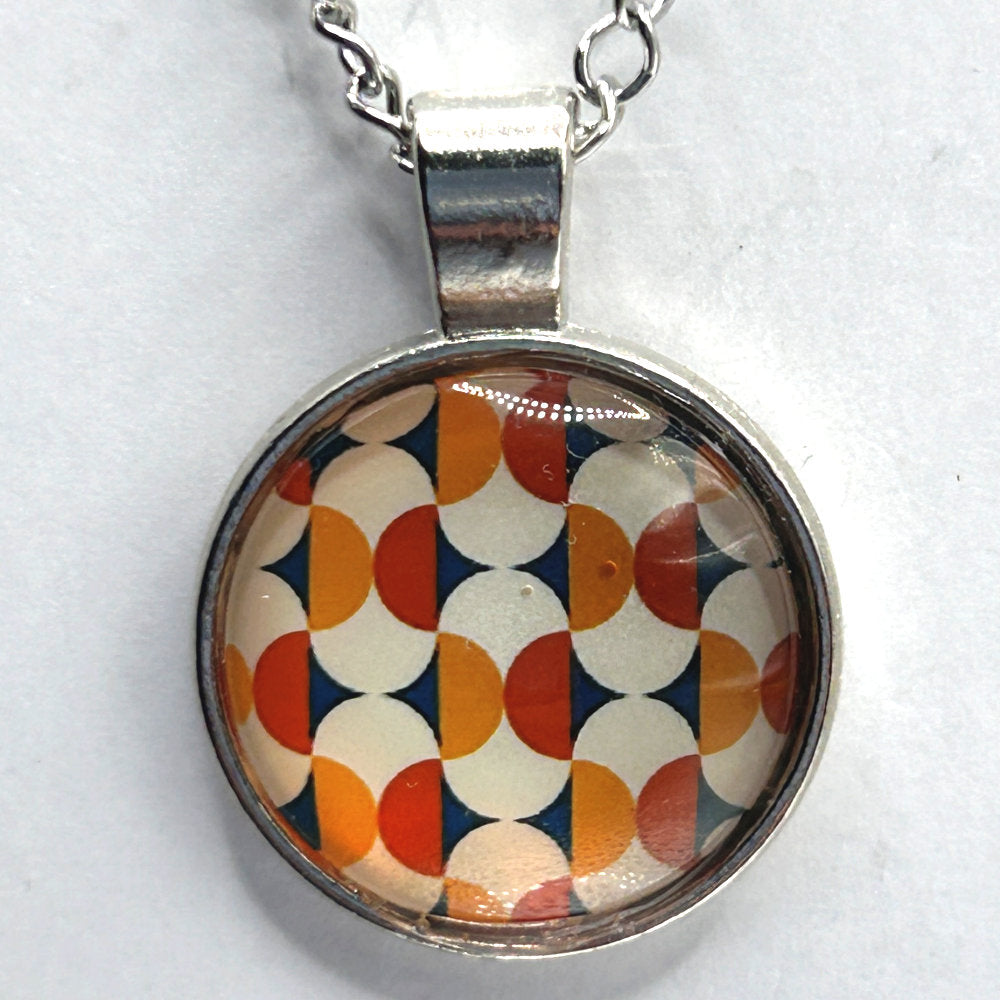 Glass Cabochon Necklace - Geometric