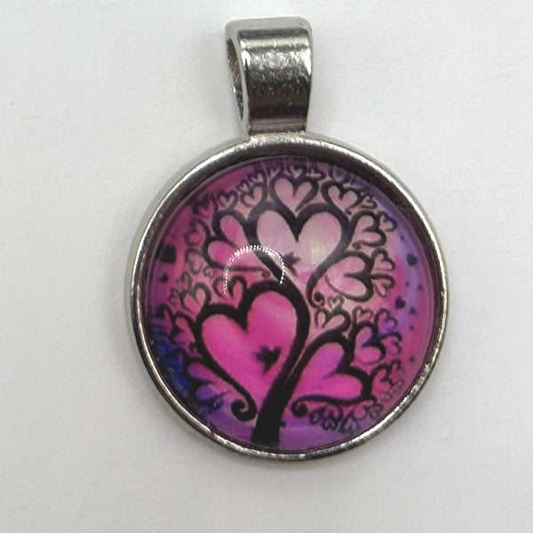 Glass Cabochon Pendant Necklace - Tree of Life