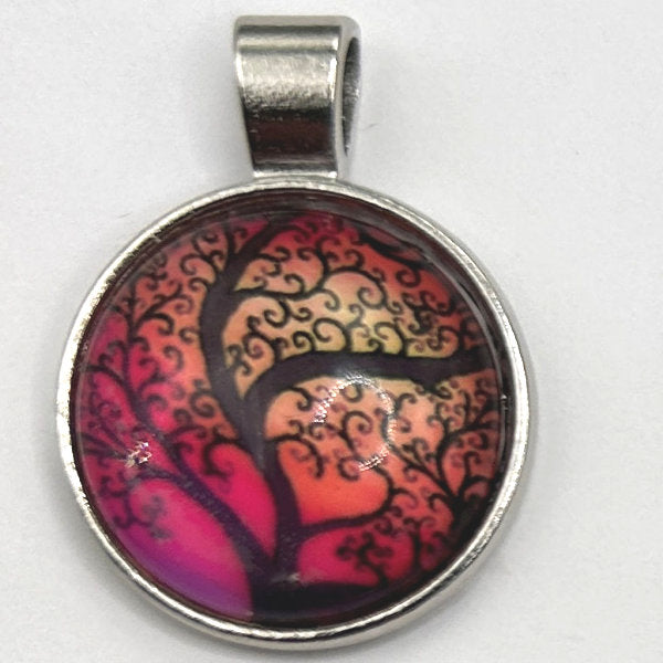 Glass Cabochon Pendant Necklace - Tree of Life