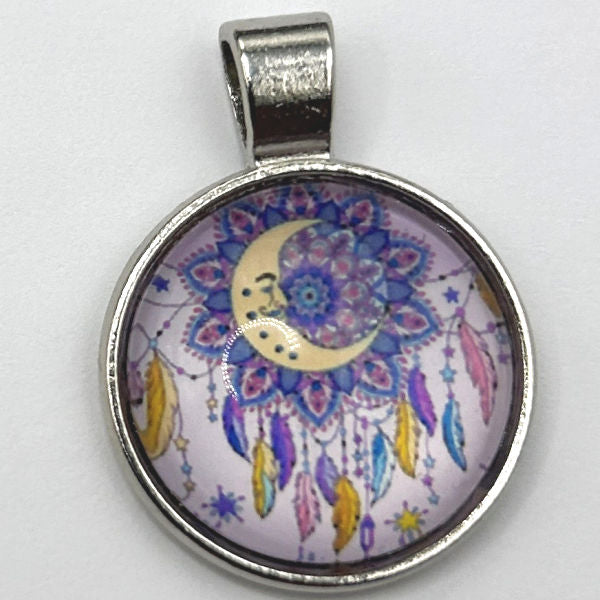 Glass Cabochon Pendant Necklace - Celestial