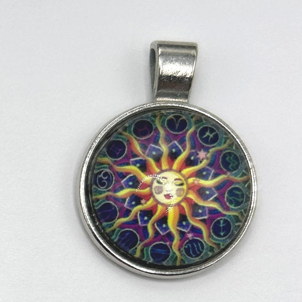 Glass Cabochon Pendant Necklace - Celestial