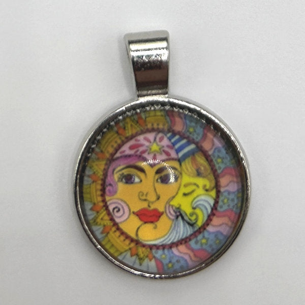 Glass Cabochon Pendant Necklace - Celestial