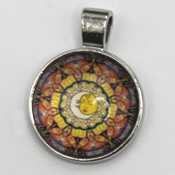Glass Cabochon Pendant Necklace - Celestial
