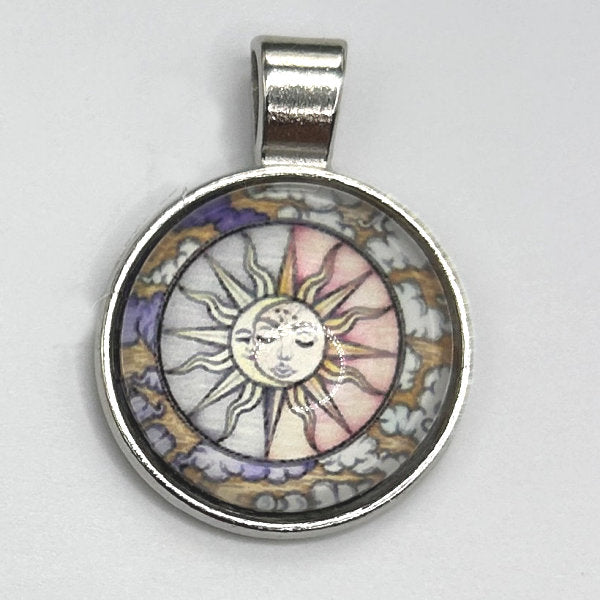 Glass Cabochon Pendant Necklace - Celestial