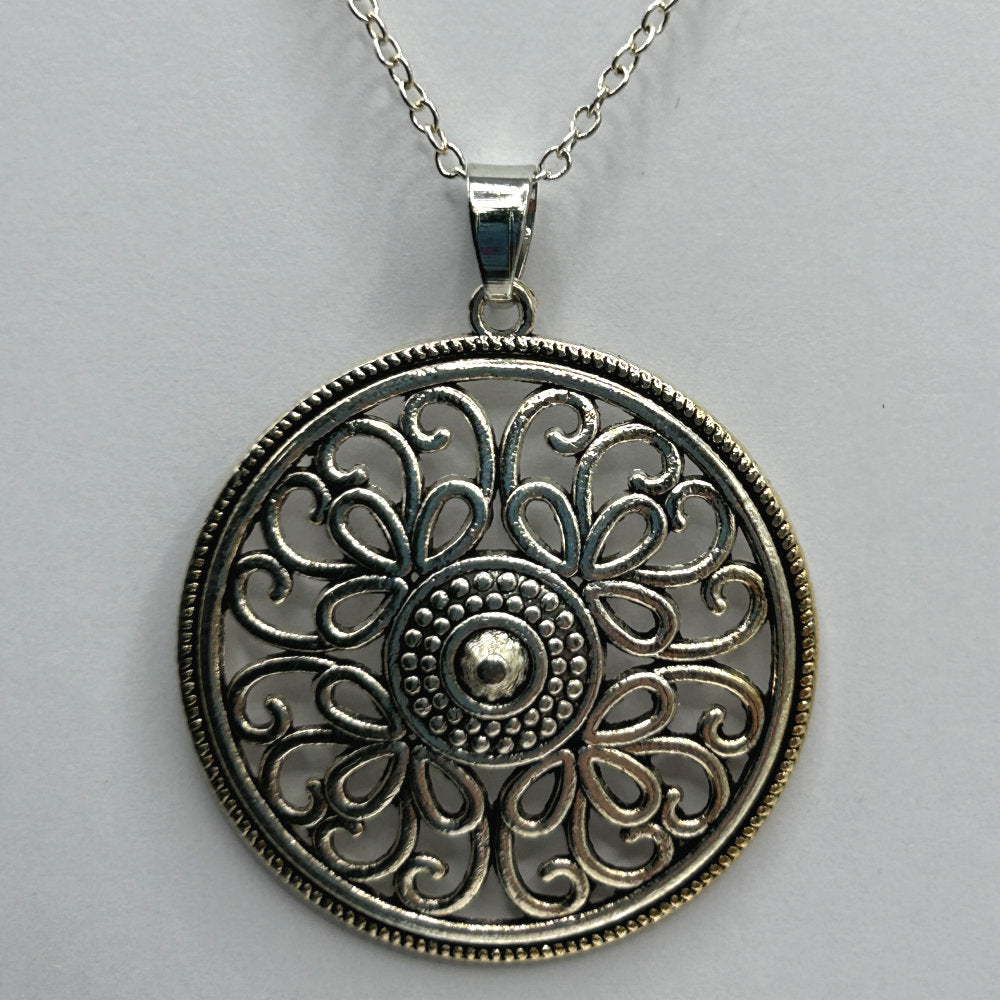 Floral Filigree Metal Pendant