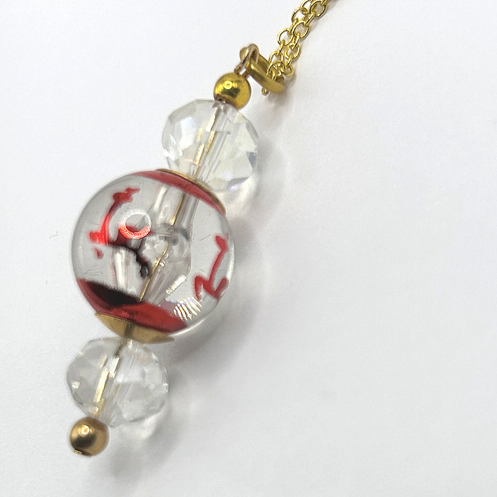 Clear Christmas Pendant with Red Reindeer