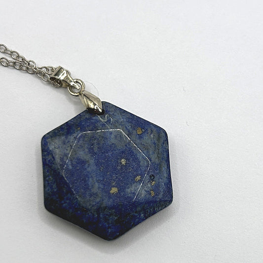 Blue Hexagon Stone Pendant