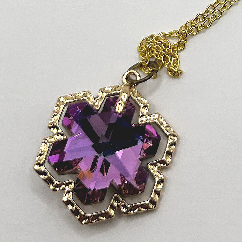 Purple-Blue Snowflake Pendant Necklace