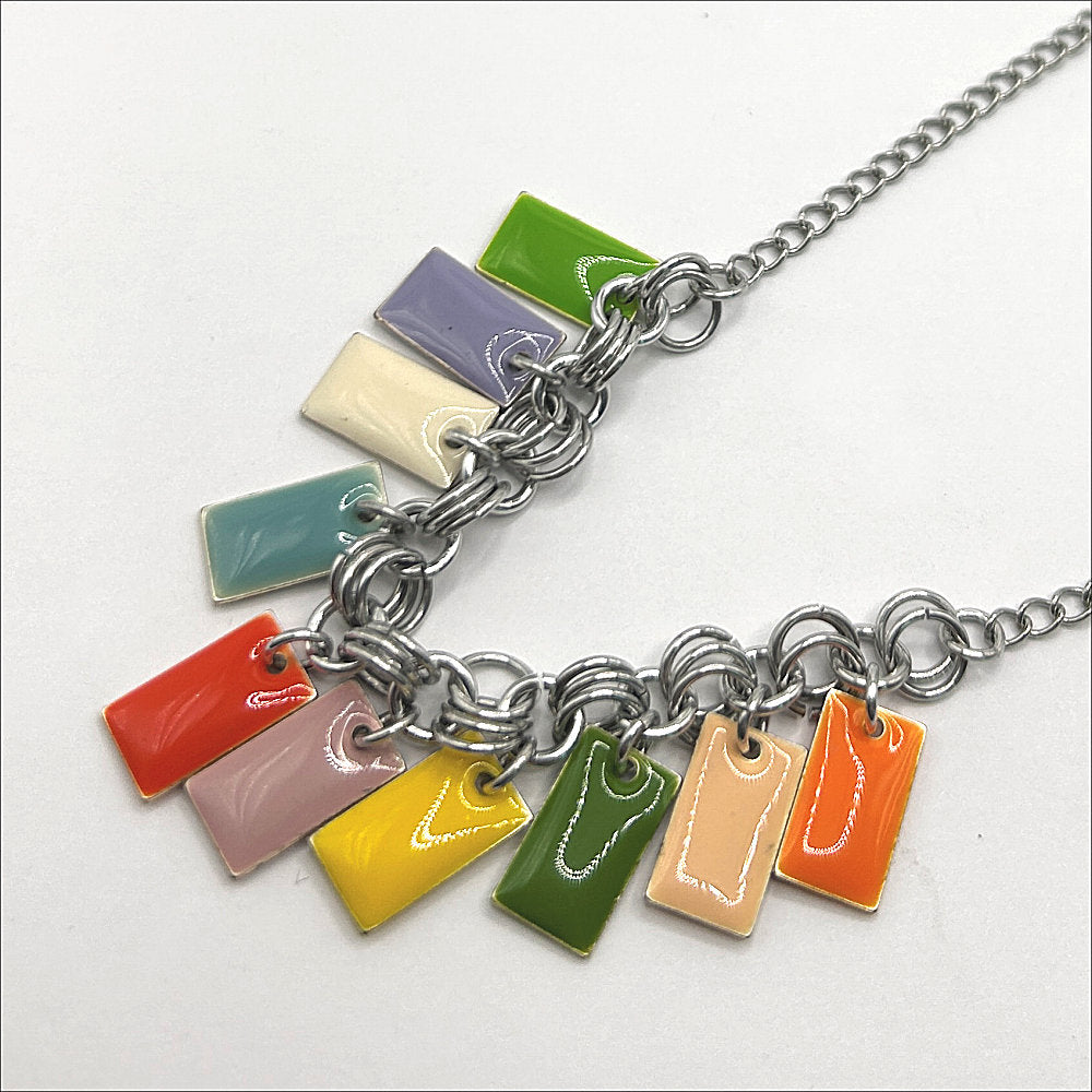 Enamel Rectangles Necklace