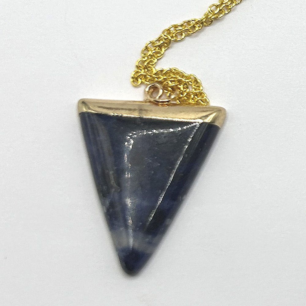 Blue Stone Triangle Pendant