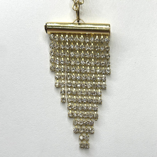 Clear Rhinestone Banner Pendant