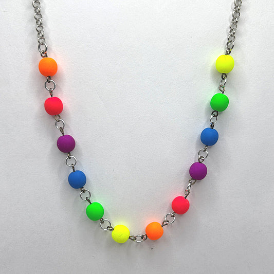 Neon Rainbow Balls Necklace