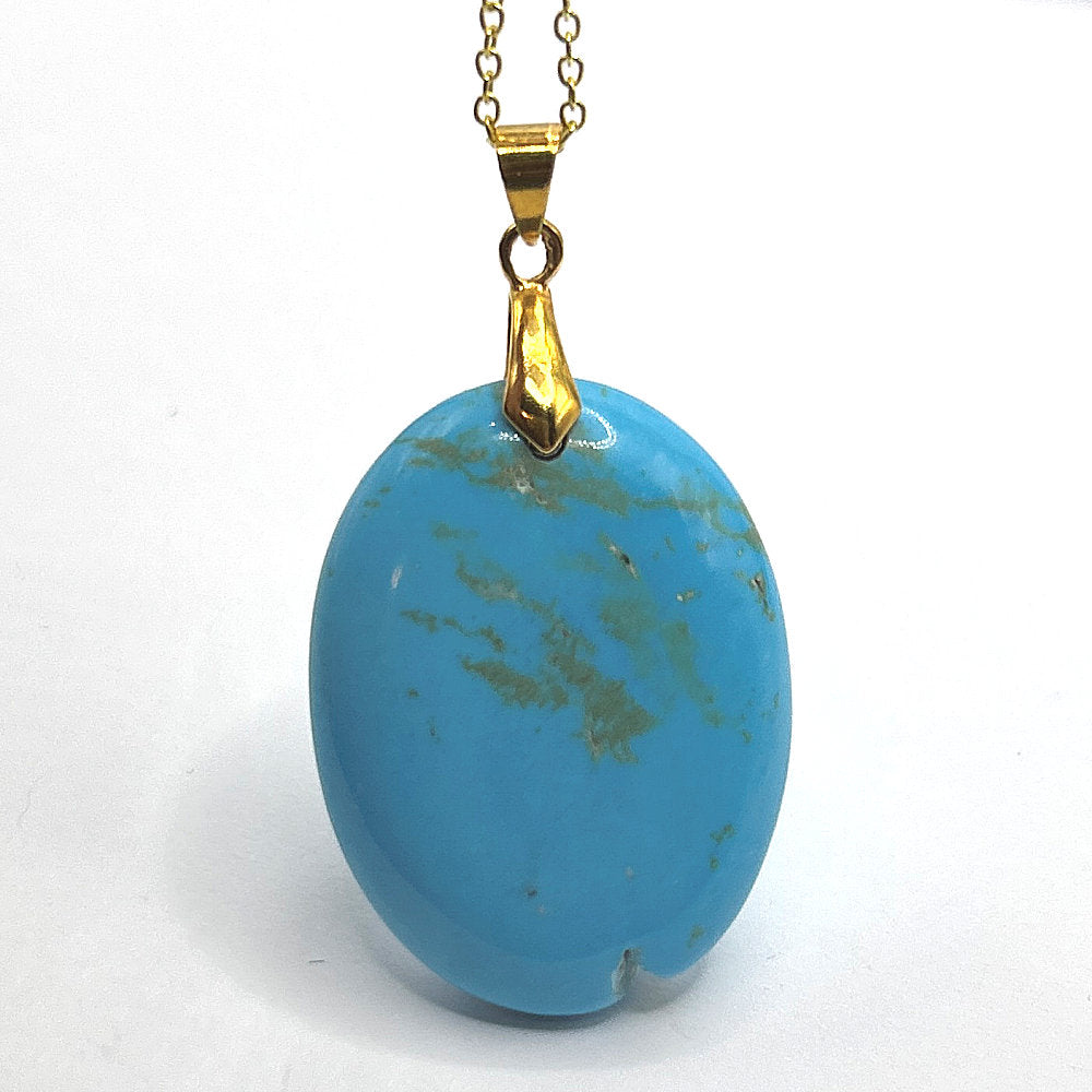 Large Faux Turquoise Oval Pendant
