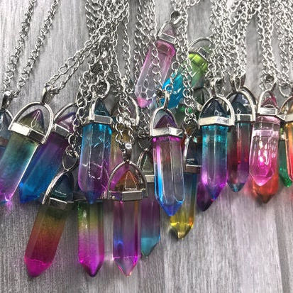 Point Pendant Necklace - Clear Glass