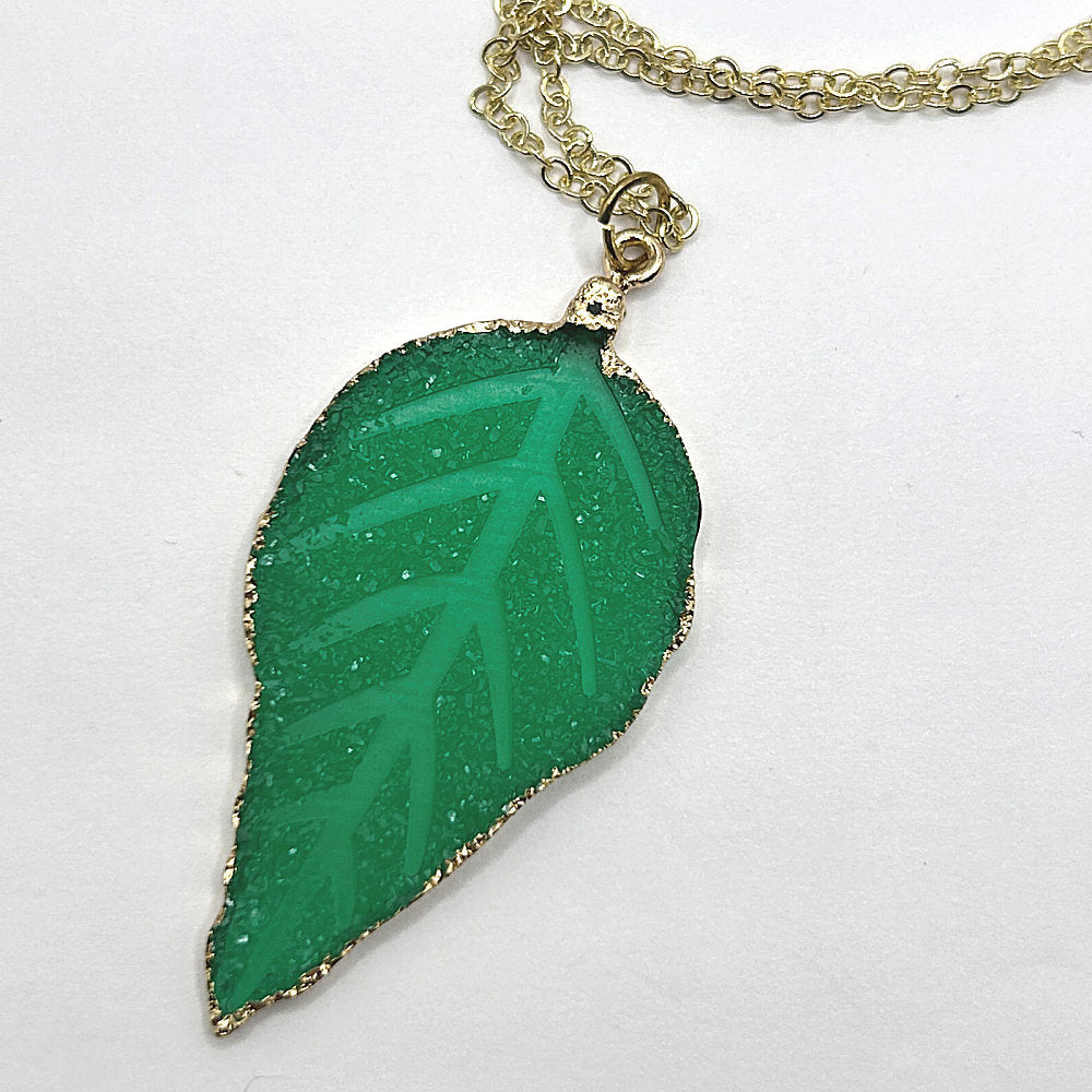 Glitter Resin Leaf Pendant