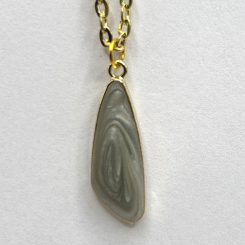 Gray Resin Drop Pendant