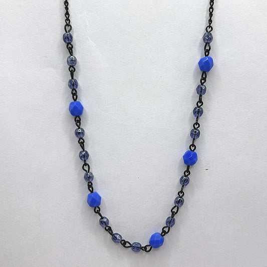 Black Necklace with Blue Details