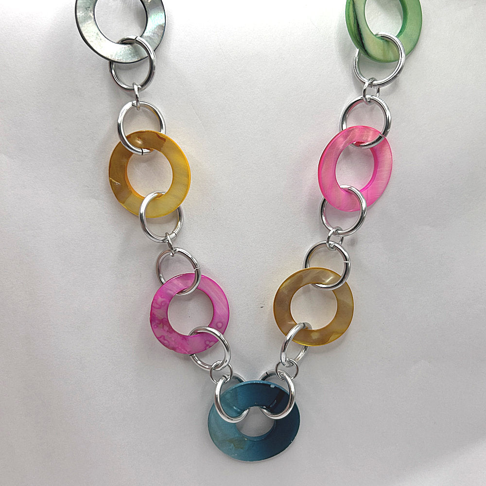 Mother of Pearl Rings Necklace