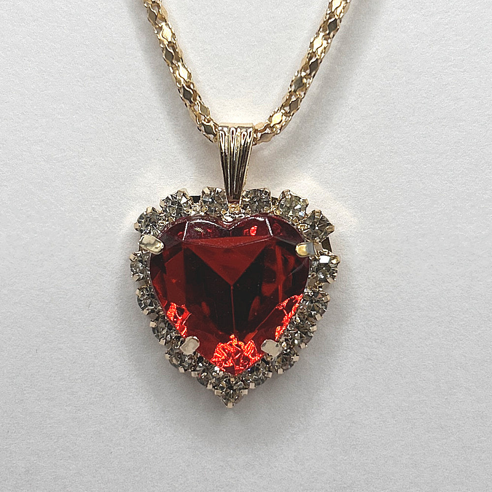 Red Sparkly Heart Jewelry Set