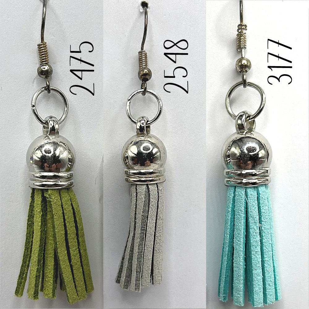 Dyed Faux Suede Tassel Earrings